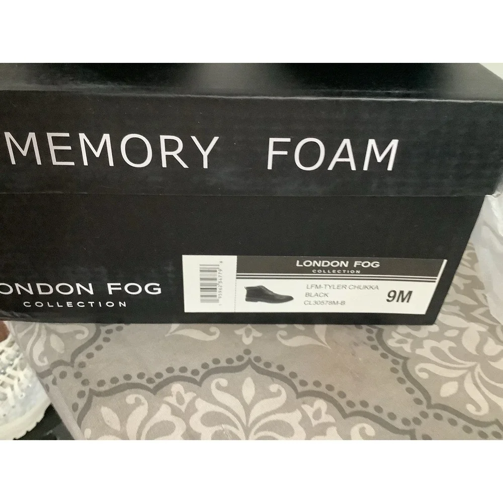 LONDON FOG Black Tyler Chukka Boots Men's Memory Foam - NIB NEW -Sizes 9M